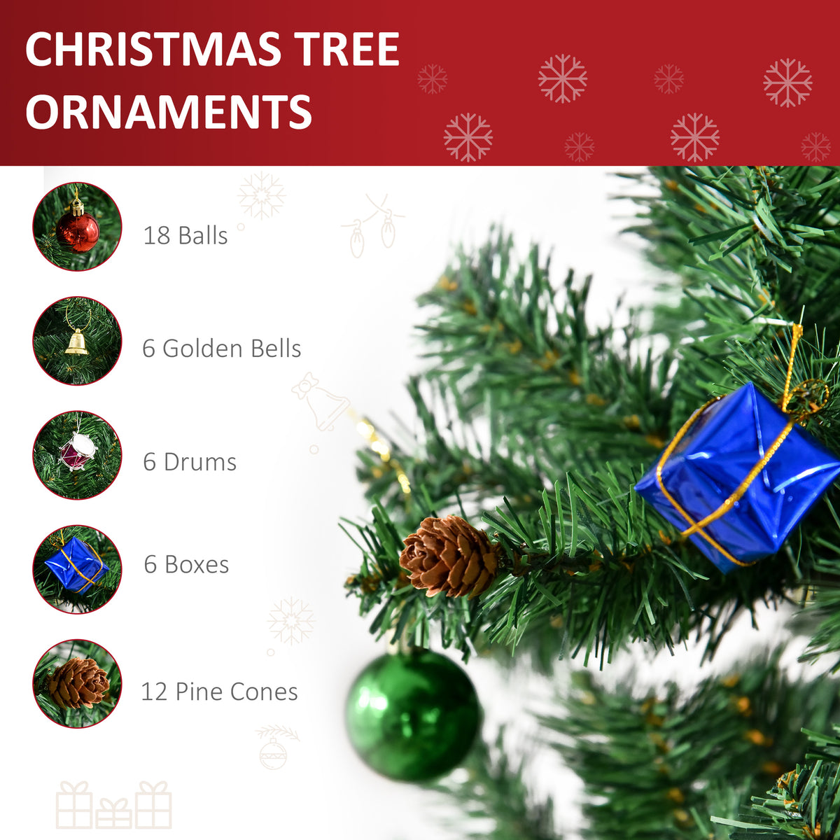 Artificial Christmas Tree 4.9ft Green — with decorations
