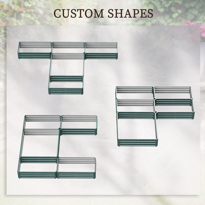 Raised Steel Garden Beds Set of 5 Large Planters