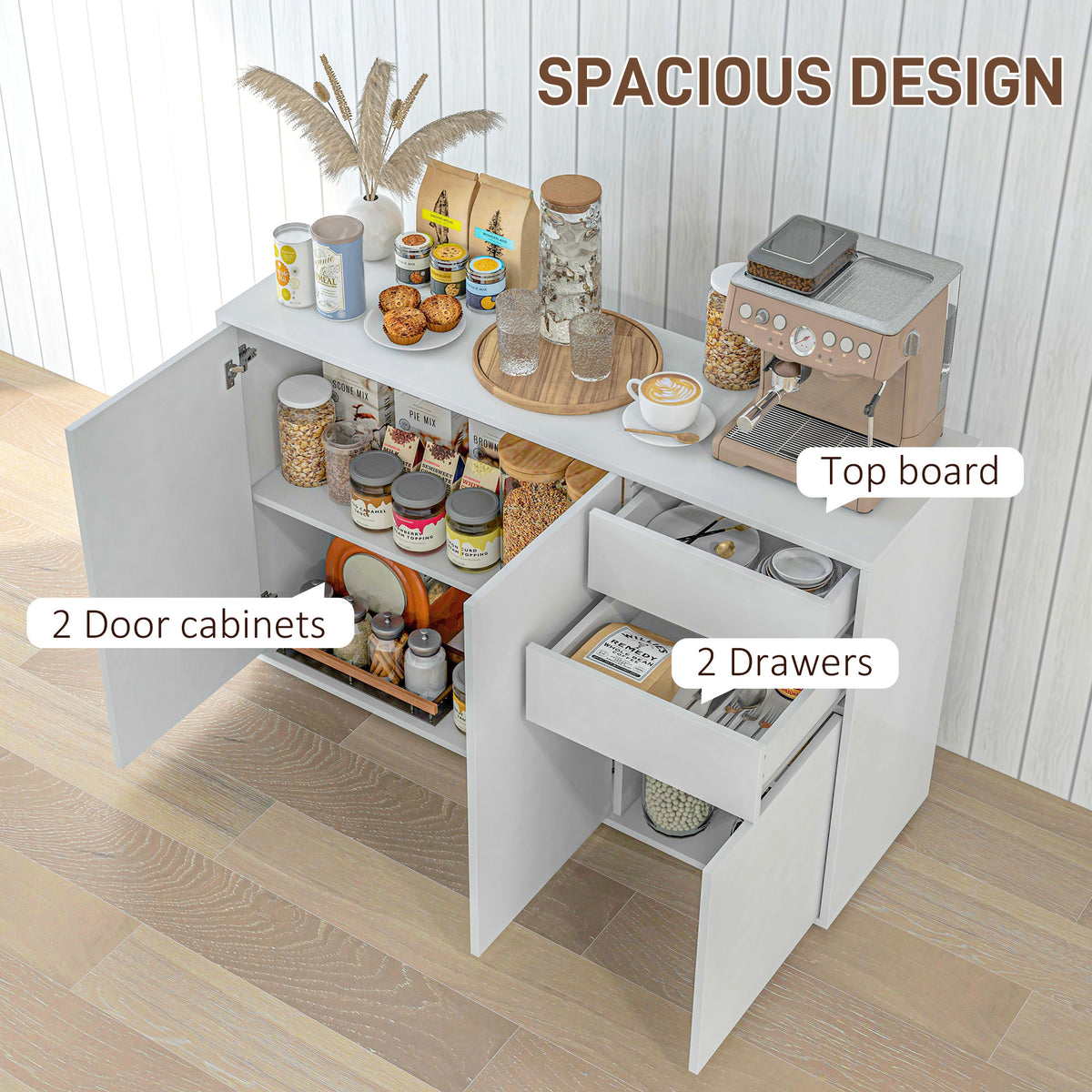 Aparador de cocina moderno con almacenamiento