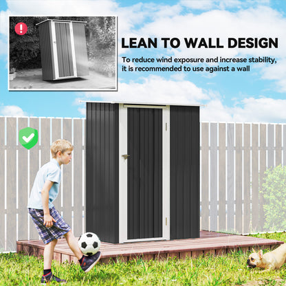 Outdoor Storage Shed 5 x 3 ft Sloped Roof