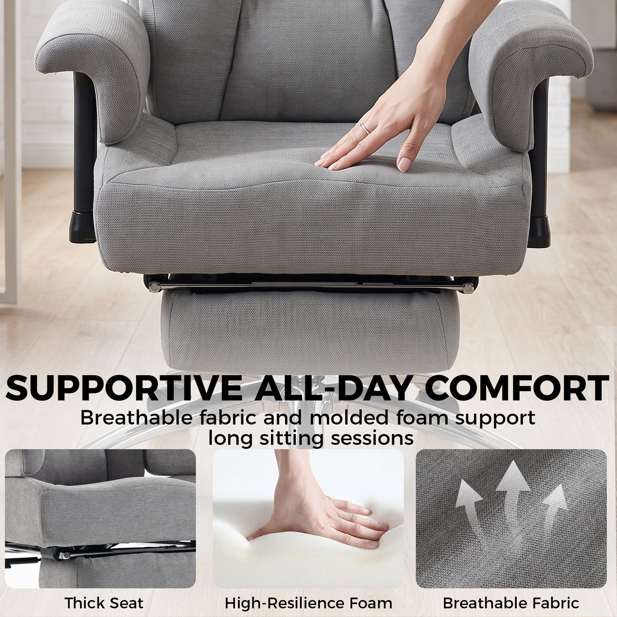 Heavy-duty big and tall ergonomic office chair