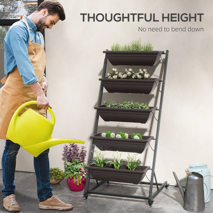 5-Tier Vertical Garden Planter with Wheels