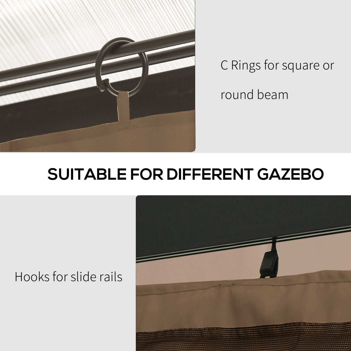 Replacement Gazebo Curtain Panels 10' x 12'