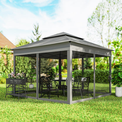 Tienda pop-up de 2 niveles con mosquitera 335 x 335 cm