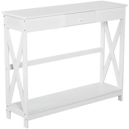 Console table X-design with drawer 99 cm