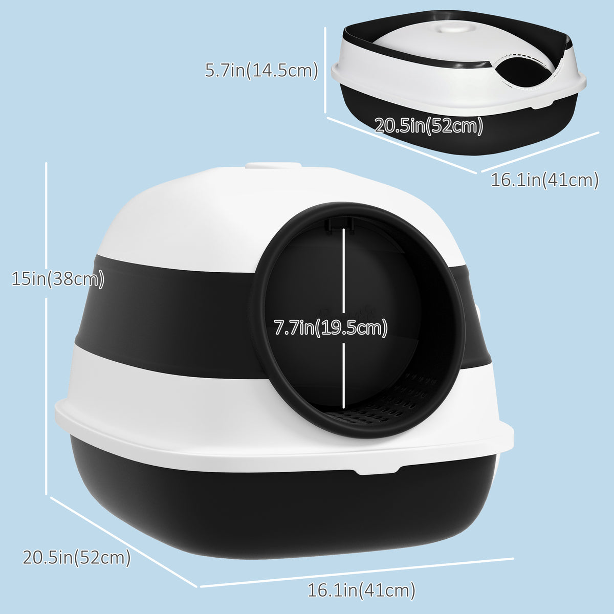 Foldable covered cat litter box