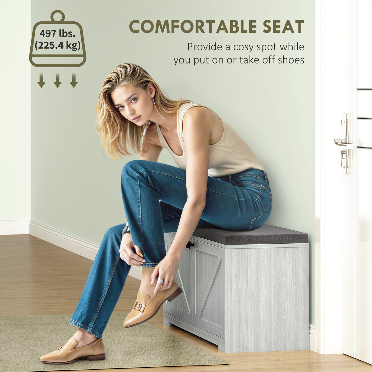 Padded Shoe Storage Bench