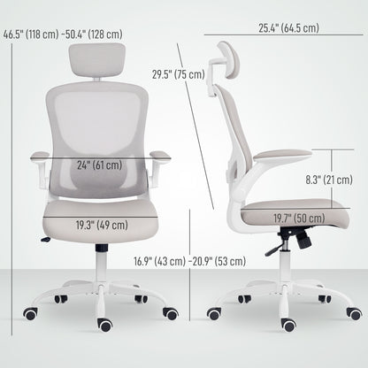 Silla de oficina ergonómica de malla con reposacabezas ajustable