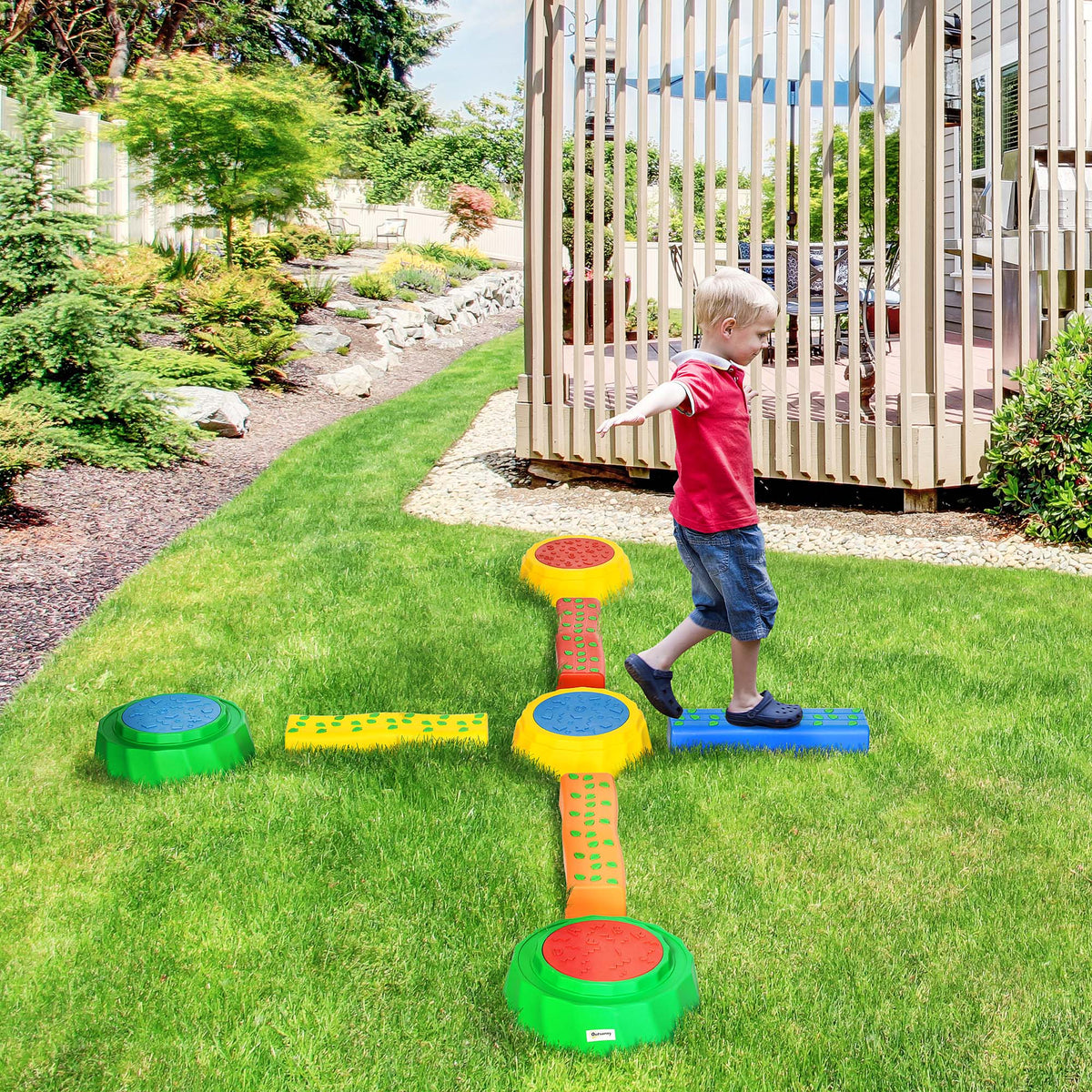 Balance Beam and Sensory Stepping Stones Set 8-Piece