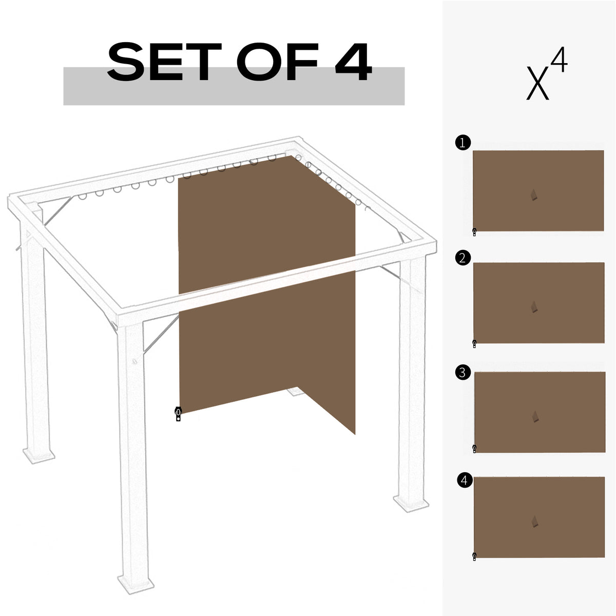 Replacement Gazebo Curtain Panels 10' x 12'