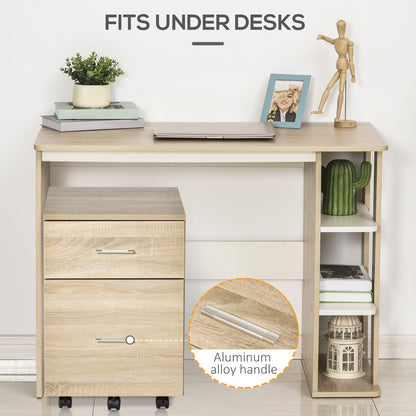 Mobile Filing Cabinet 2 Drawers on Wheels