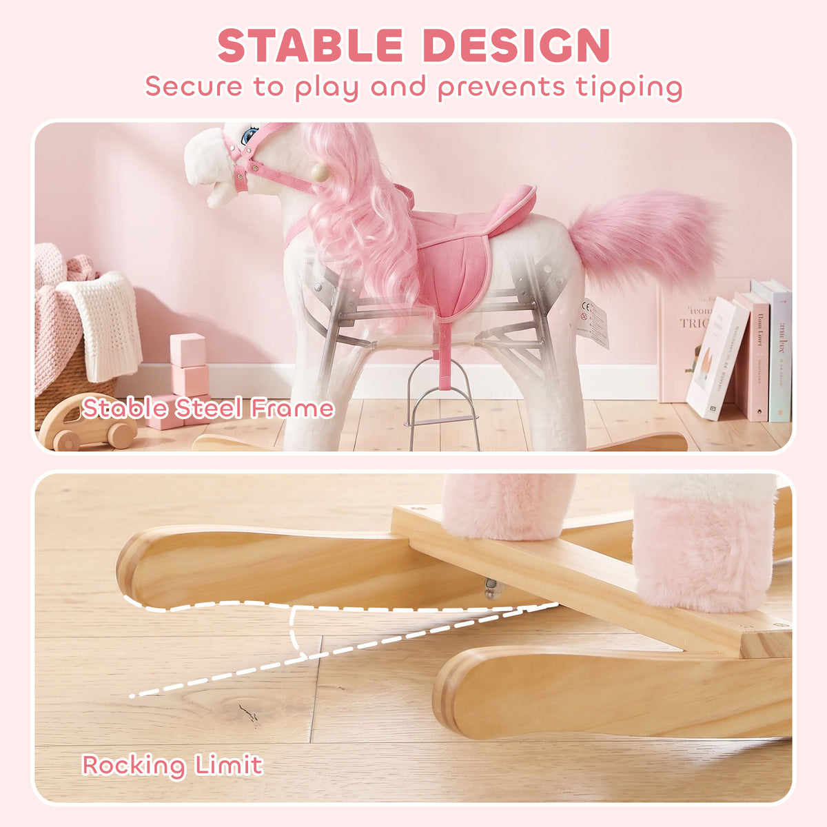 Baby unicorn rocking horse toy