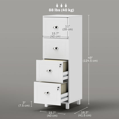 4-drawer office file cabinet with lock