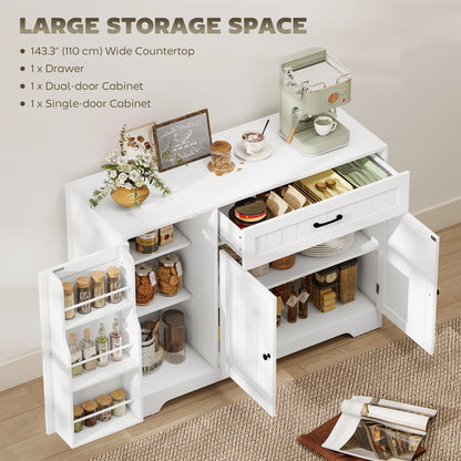 Kitchen Storage Cabinet with Drawer and Adjustable Shelves