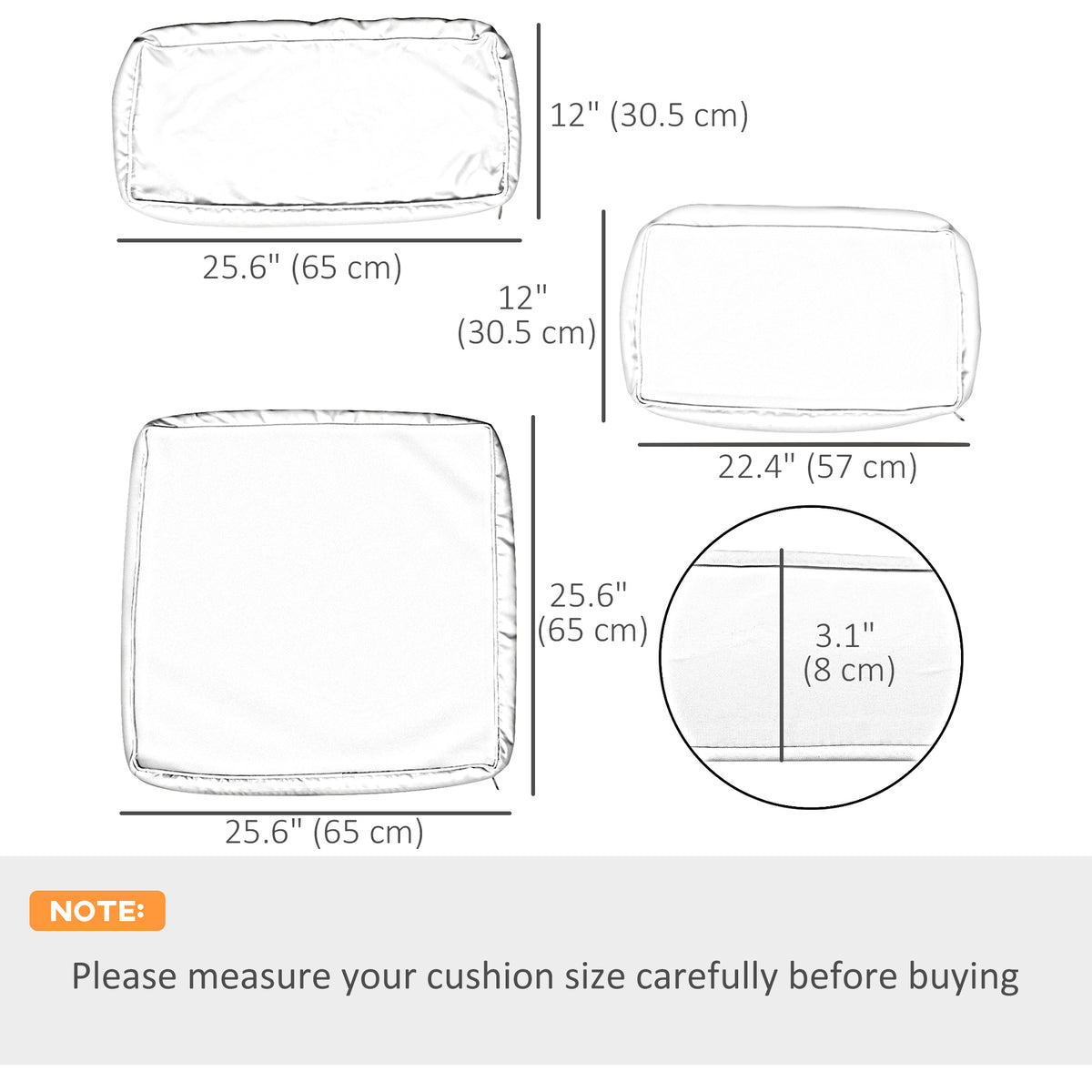Patio cushion covers set 14 pieces polyester