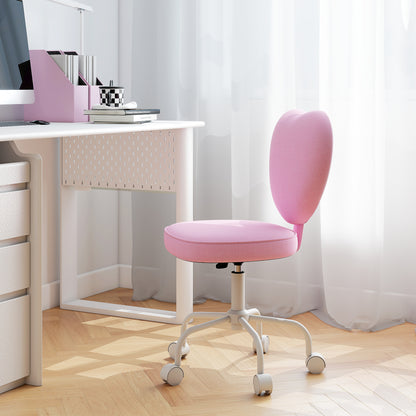 Heart back office chair linen fabric