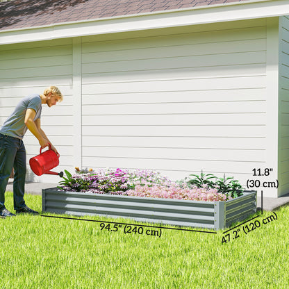 Raised Garden Bed Galvanized Steel 8 x 4 ft