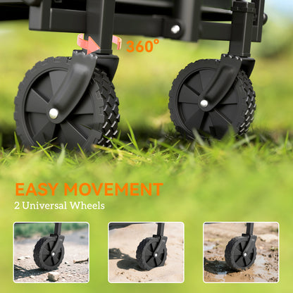 Collapsible garden cart 62 L — black