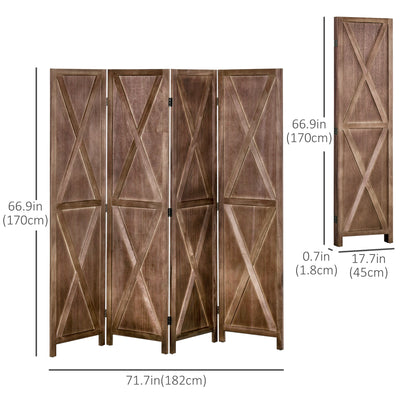 Biombo plegable de 4 paneles estilo granja