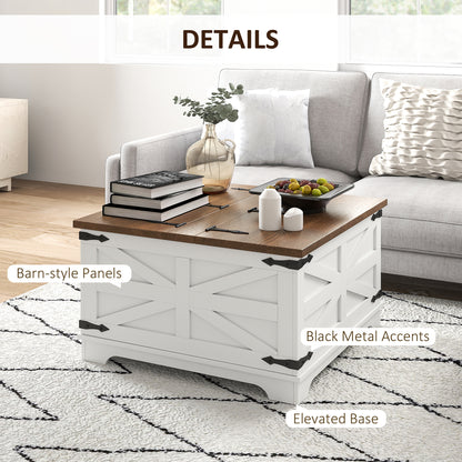 Farmhouse coffee table with hidden storage