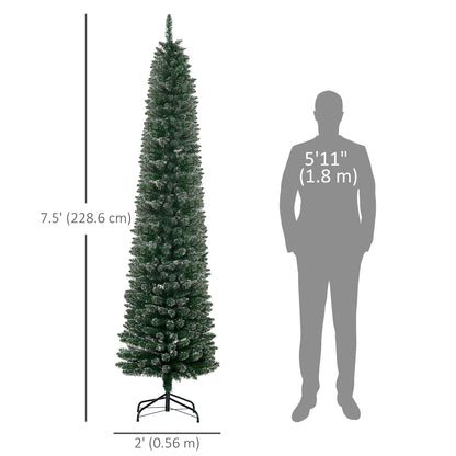Snow-Tipped Pencil Christmas Tree 6 ft