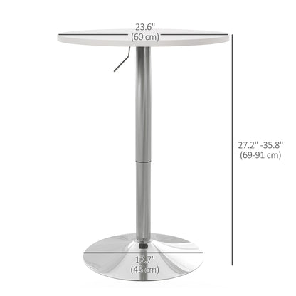High top round adjustable steel bar table
