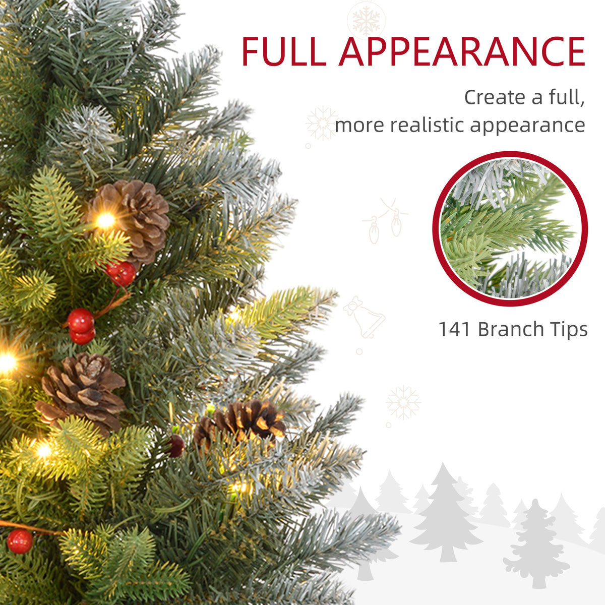 Pre-lit artificial Christmas trees 60 cm — Set of 2