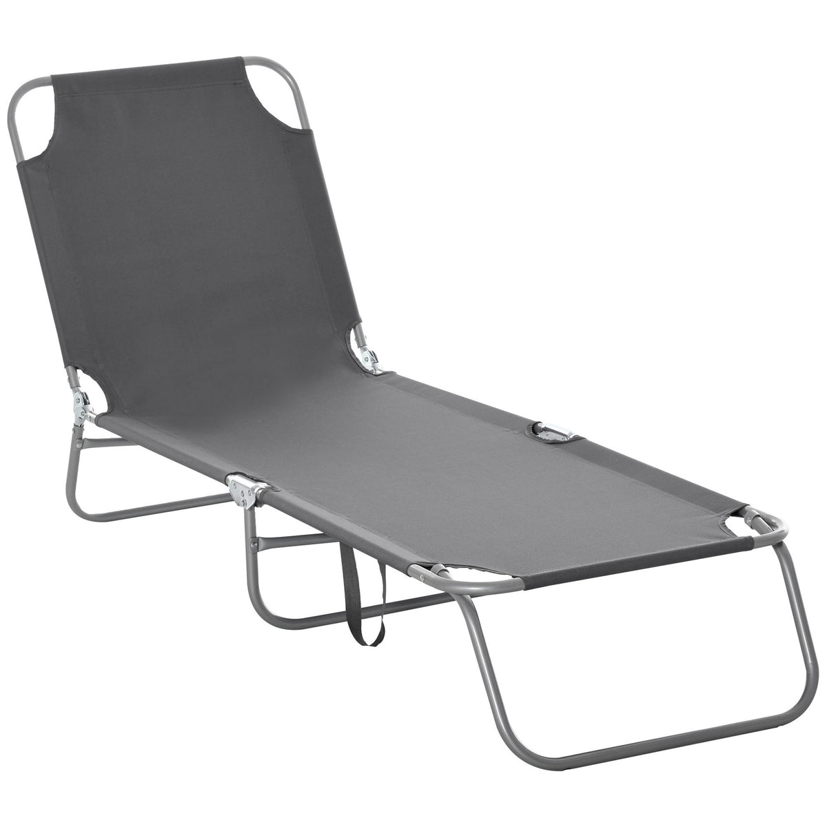 Folding Outdoor Lounge Chair with Adjustable Backrest