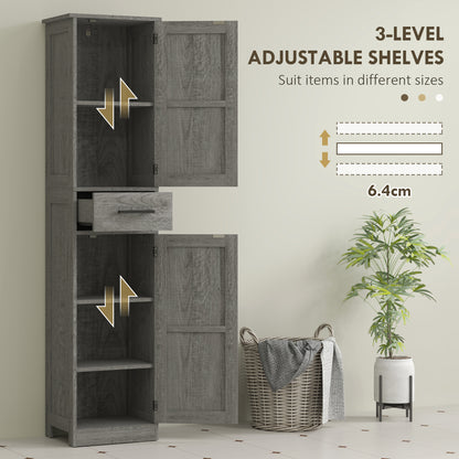 Tall Bathroom Cabinet Barn Doors Drawer Adjustable Shelves
