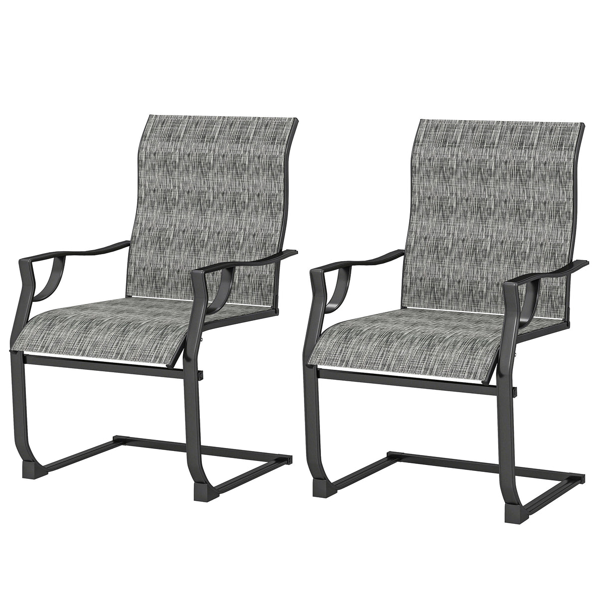 C Spring Patio Chairs High Backrest Set of 2