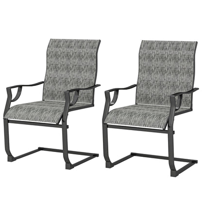 C Spring Patio Chairs High Backrest Set of 2