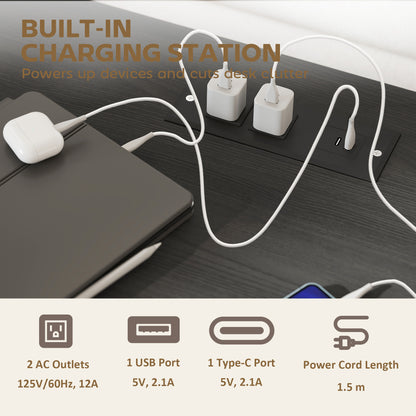Mobile file cabinet with charging station and lock