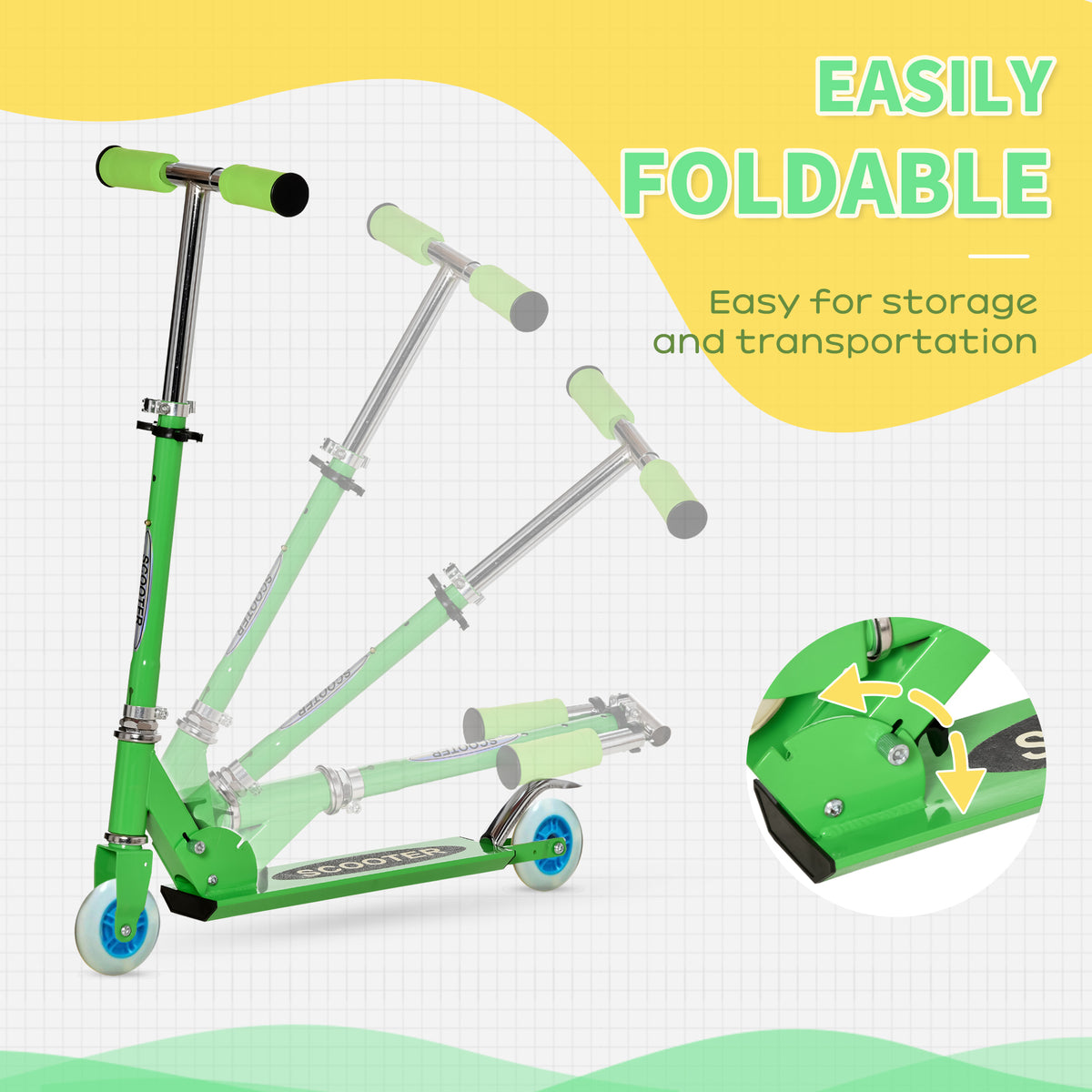 2-in-1 foldable snow scooter
