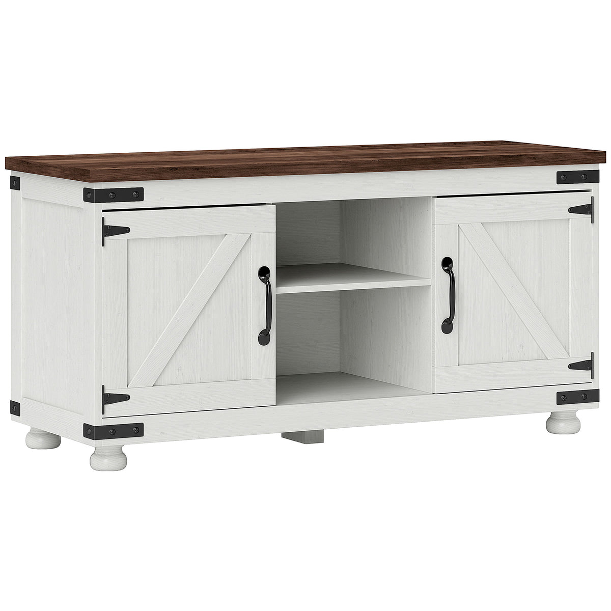 Farmhouse TV Stand with Barn Doors
