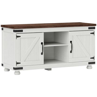 Farmhouse TV Stand with Barn Doors