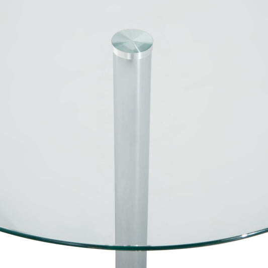 Round modern tempered glass dining table