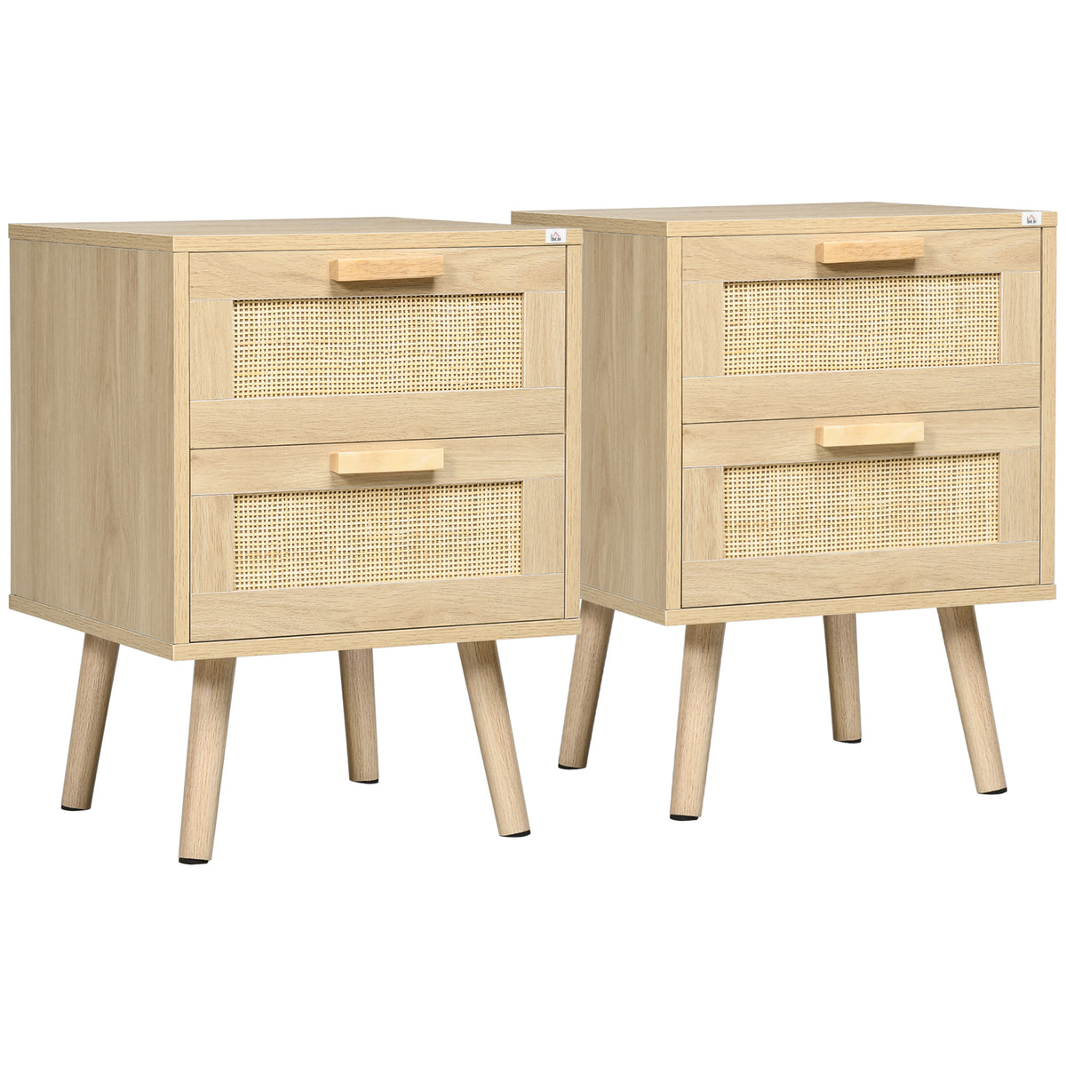 Nightstand Set Boho Design 2 Drawers Set