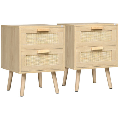 Nightstand Set Boho Design 2 Drawers Set