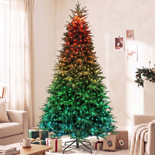 Árbol de Navidad artificial con luces LED sincronizadas, 274 cm