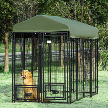 Outdoor dog kennel lockable welded steel playpen