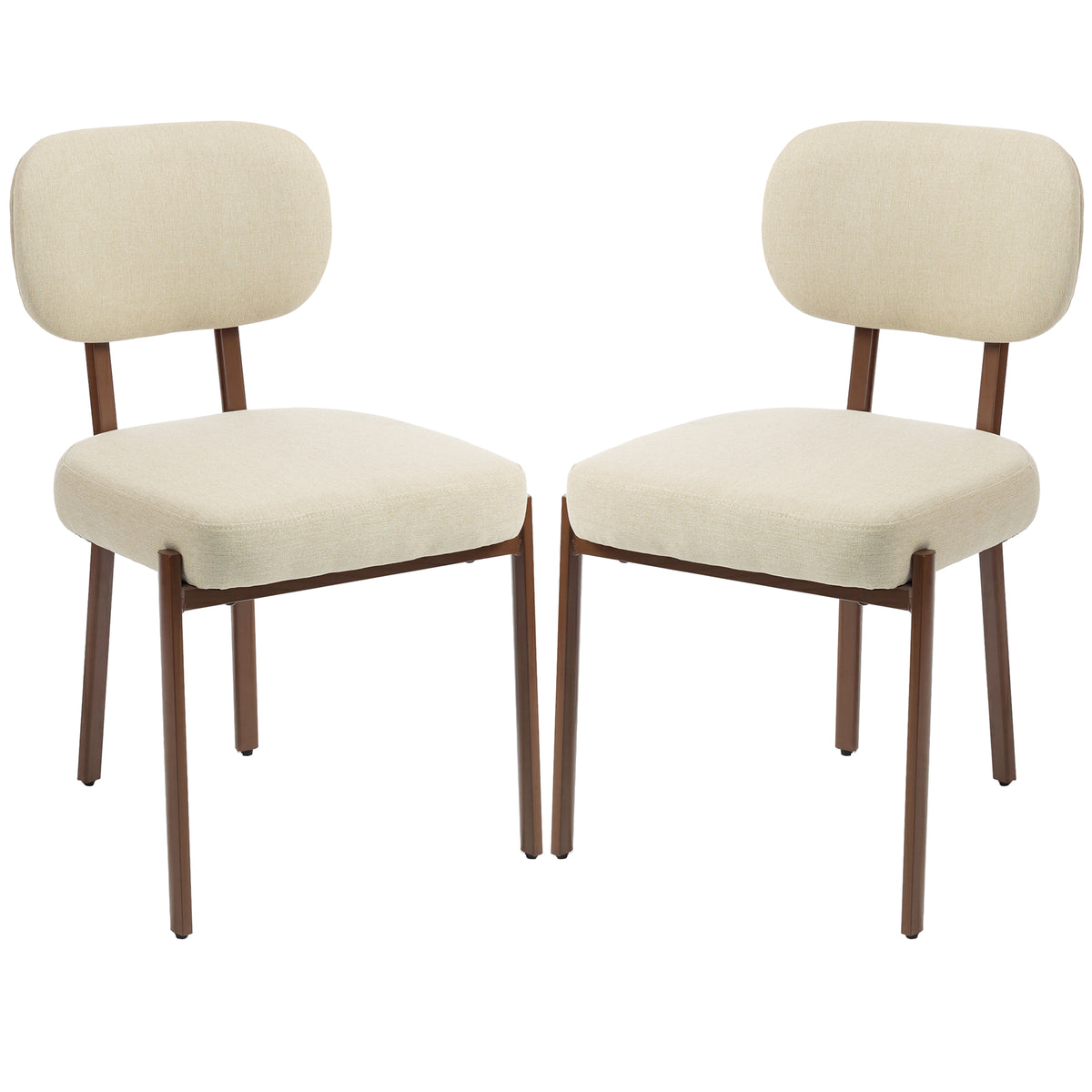 Upholstered Linen Kitchen Chairs, Set of 2