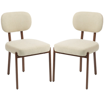 Upholstered Linen Kitchen Chairs, Set of 2