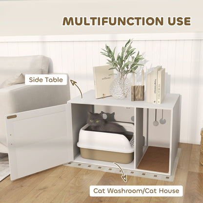 Mueble para arenero de gato estilo boho