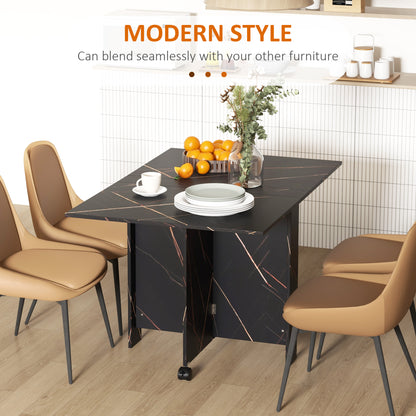 Foldable Drop Leaf Dining Table with Wheels