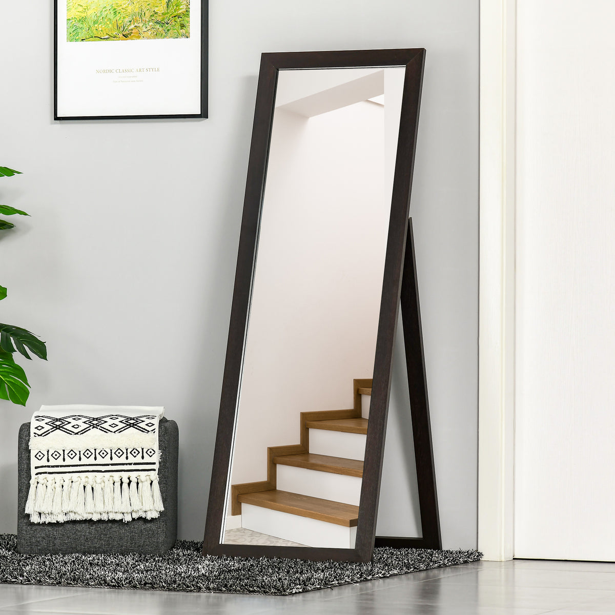Full length rectangular mirror 58 x 20 inches with frame