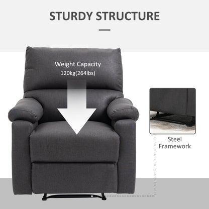 Manual Reclining Chair with Linen Footrest