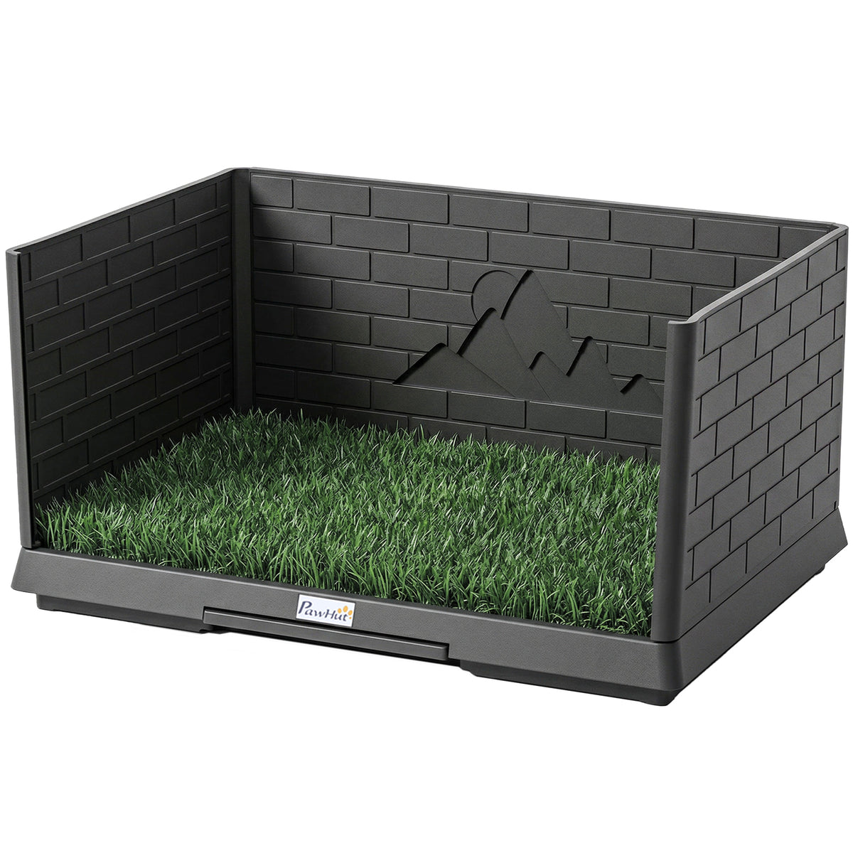 Dog grass pad with high walls