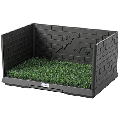 Dog grass pad with high walls
