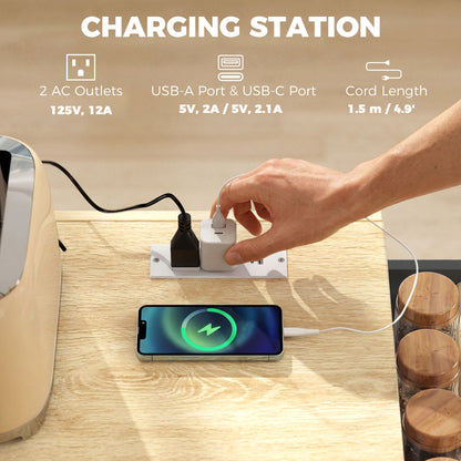 Isla de cocina con tablero abatible y toma eléctrica