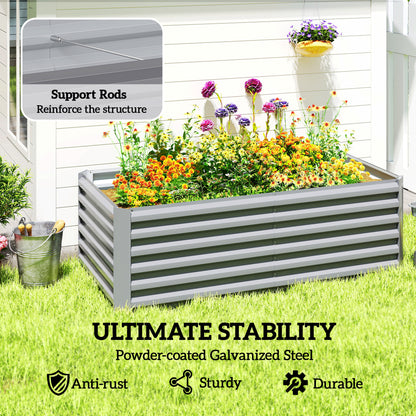 Raised Garden Bed Galvanized Metal 6' × 3'